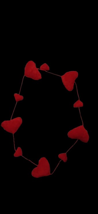 corda decorativa cuori peluche