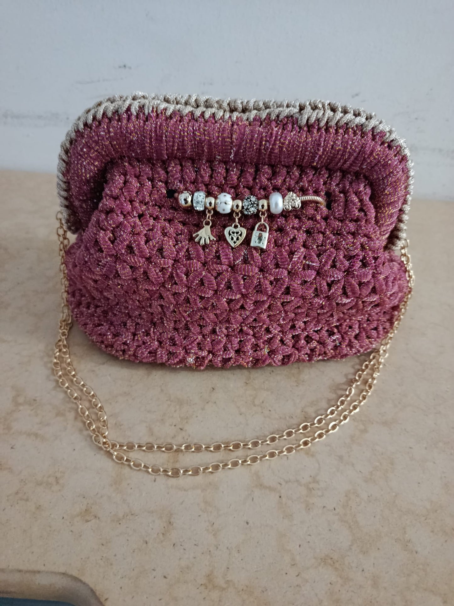 borsa punch needle artigianale